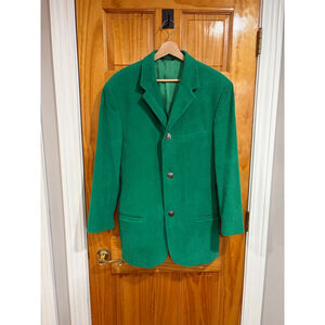 Versace Jeans Couture Green Corduroy Blazer Italy Vintage Medusa Button Holiday